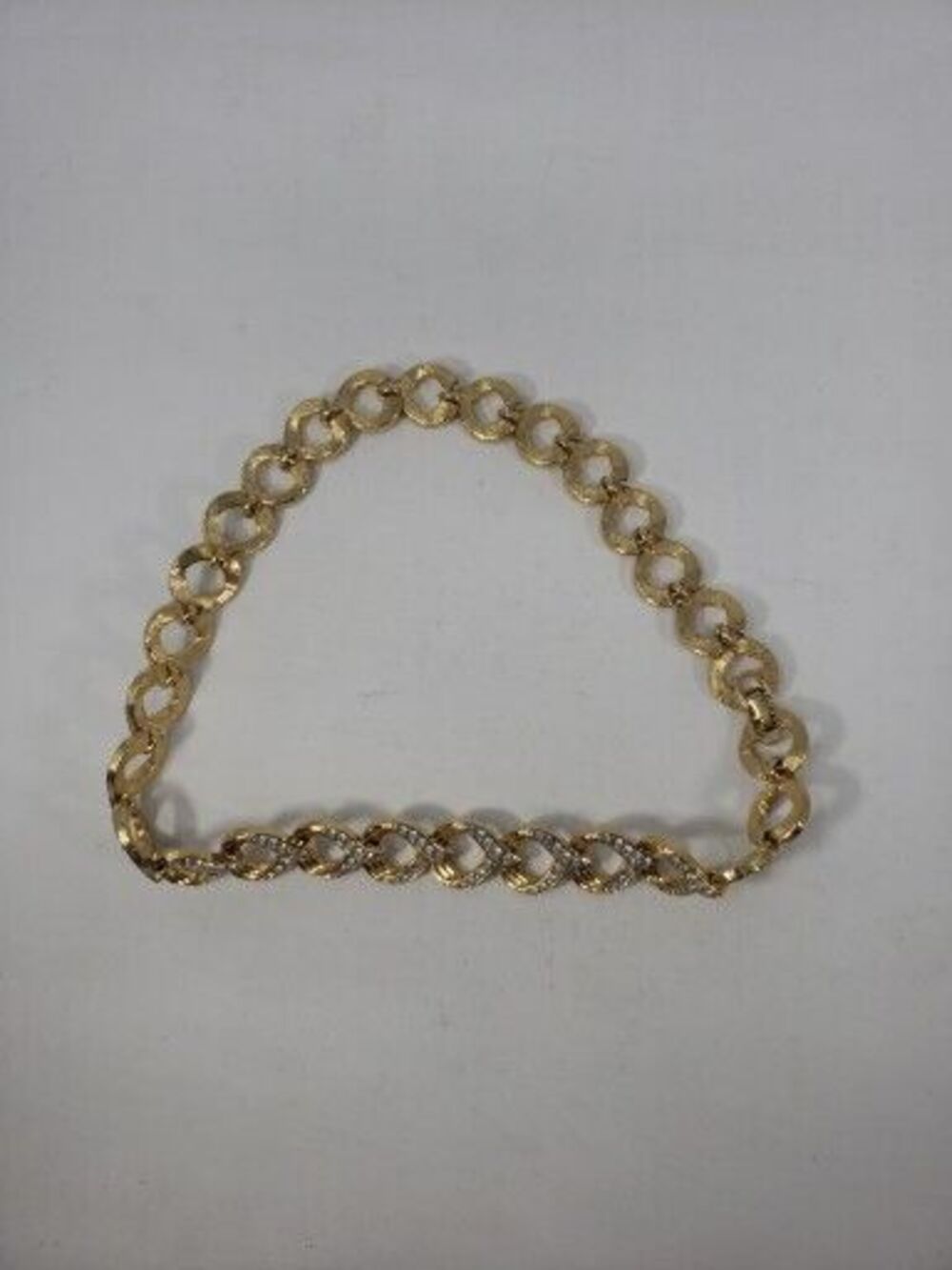 Napier Choker Necklace Vintage Heavy Gold Tone Faux Diamonds Beautiful Case 15"
